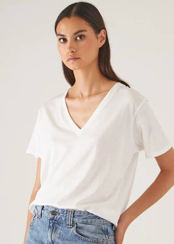 Lightweight Pima Cotton  Boyfriend V-Neck T-Shirt Collared Crew Neck Turtle Neck
