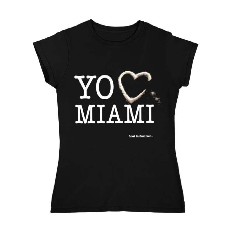 Love Mia Women's Black T-Shirt Cozy Warm Stylish