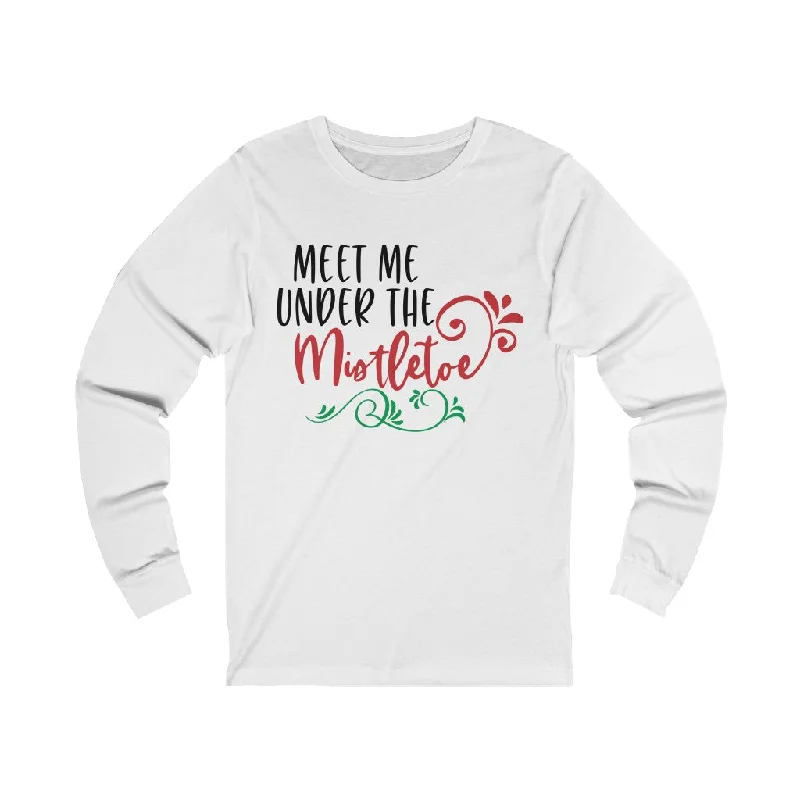Mistletoe Unisex Jersey Long Sleeve Tee Anti-Pilling Machine Wash Handmade
