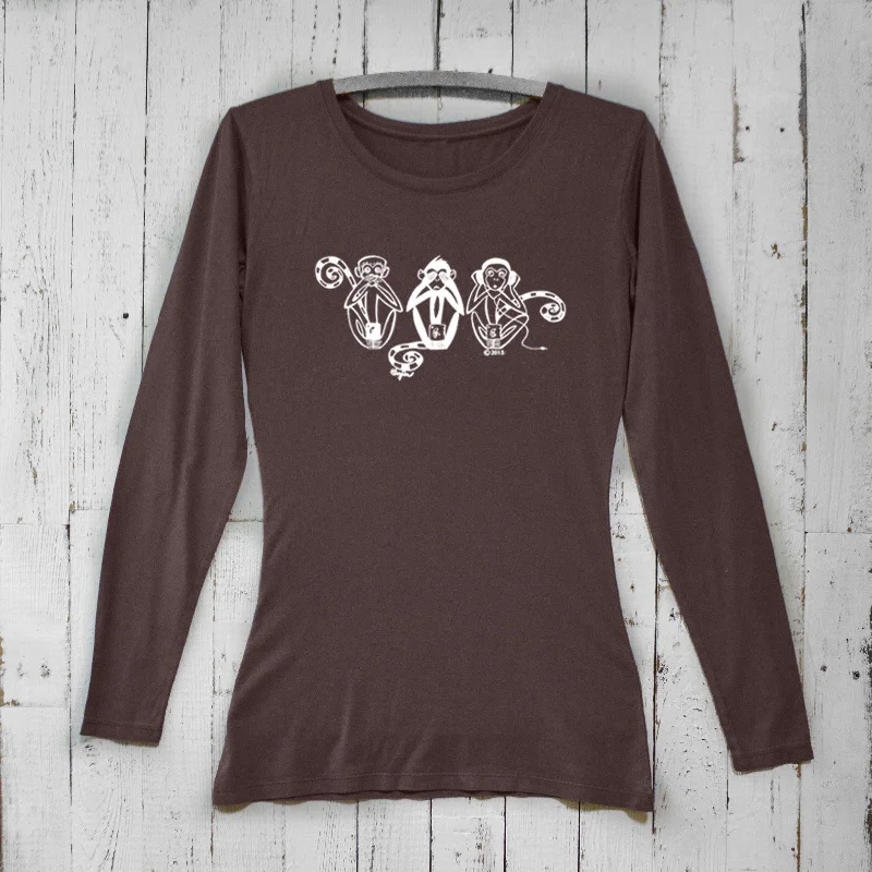 See No Evil Hear No Evil Speak No Evil Long Sleeve T-shirt for Women