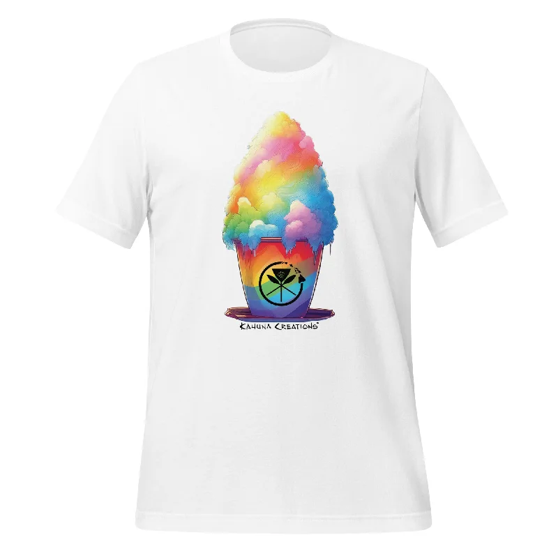 Shave Ice Rainbow White Unisex T-Shirt Mesh Blend Leather Blend Suede Blend