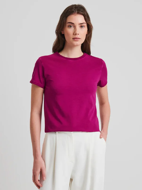 Sublime Reactive Pima Cotton Stretch T-Shirt - Mulberry Welt Pockets Slit Pockets