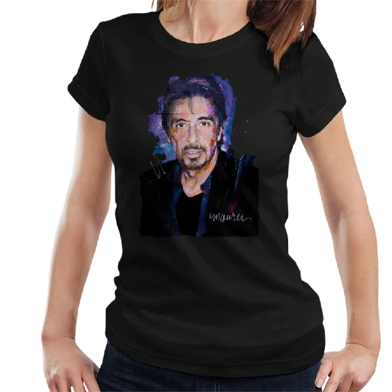 Sidney Maurer Original Portrait Of Al Pacino Goatee Women's T-Shirt Basic T-Shirt Crew Neck Short Sleeve Sidney Maurer Original Portrait Of Al Pacino Goatee Women's T-Shirt Basic T-Shirt Crew Neck Short Sleeve