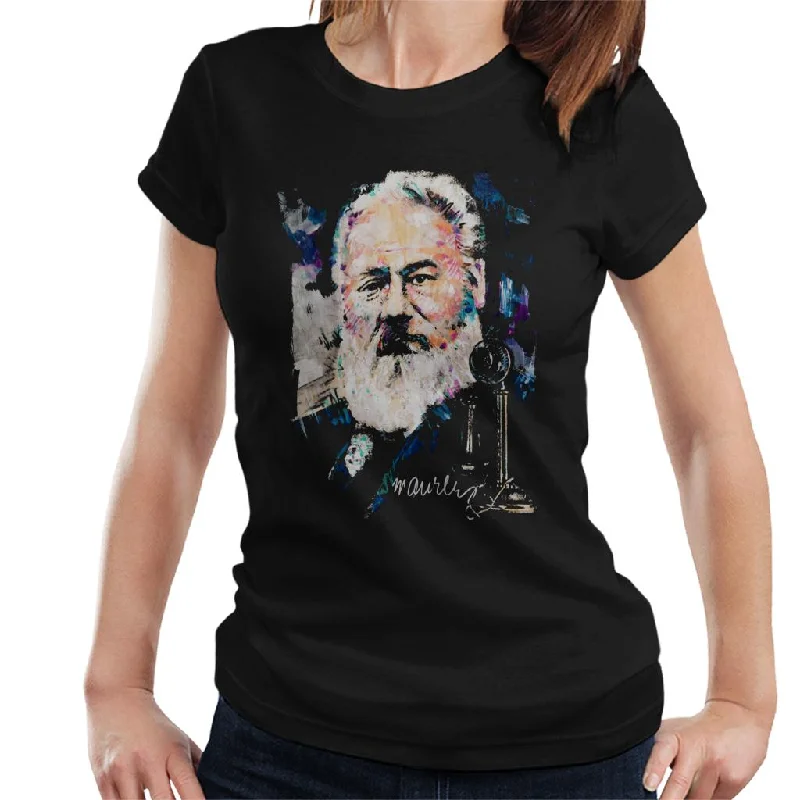 Sidney Maurer Original Portrait Of Alexander Graham Bell Women's T-Shirt Striped Floral Plaid Sidney Maurer Original Portrait Of Alexander Graham Bell Women's T-Shirt Striped Floral Plaid