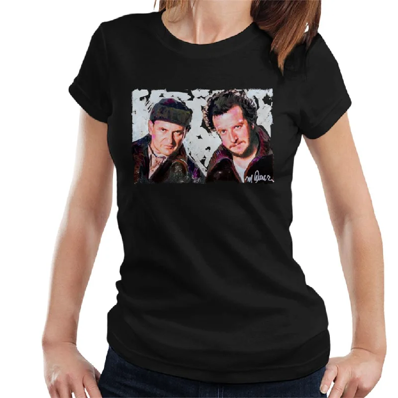 Sidney Maurer Original Portrait Of Dan Stern And Joe Pesci Home Alone Women's T-Shirt Collared Crew Neck Turtle Neck Sidney Maurer Original Portrait Of Dan Stern And Joe Pesci Home Alone Women's T-Shirt Collared Crew Neck Turtle Neck
