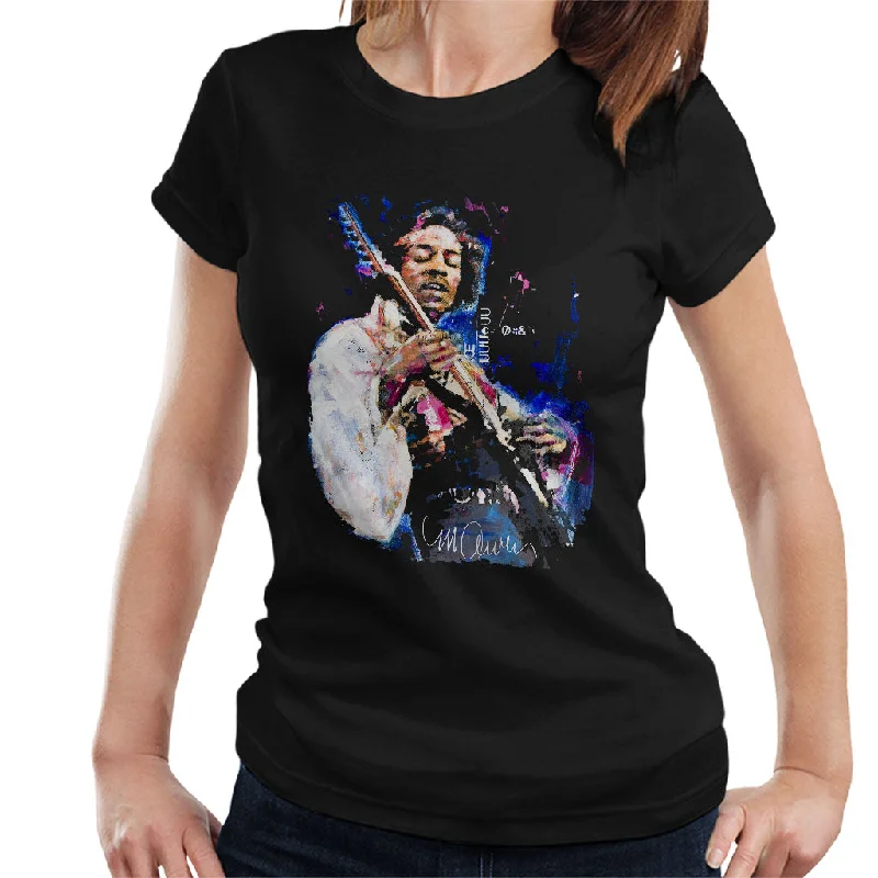 Sidney Maurer Original Portrait Of Jimi Hendrix Women's T-Shirt Satin Blend Silk Blend Wool Blend Sidney Maurer Original Portrait Of Jimi Hendrix Women's T-Shirt Satin Blend Silk Blend Wool Blend