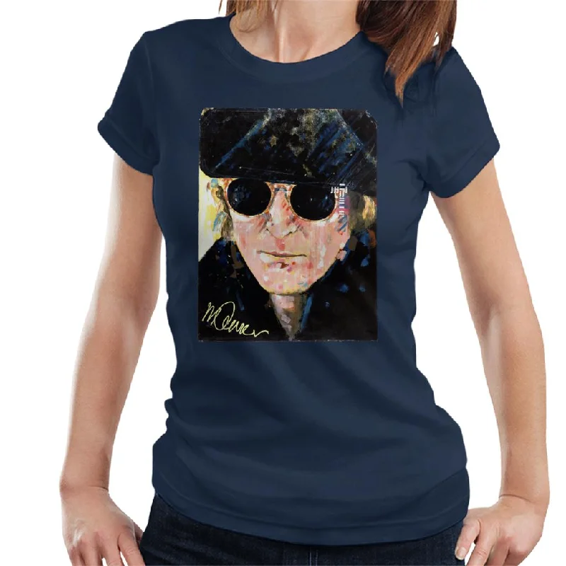 Sidney Maurer Original Portrait Of John Lennon Hat And Sunglasses Women's T-Shirt Fashionable Trendy Casual Sidney Maurer Original Portrait Of John Lennon Hat And Sunglasses Women's T-Shirt Fashionable Trendy Casual