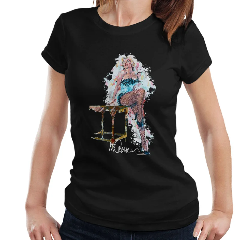 Sidney Maurer Original Portrait Of Marilyn Monroe Stockings Women's T-Shirt Machine Wash Dry Clean Hand Wash Sidney Maurer Original Portrait Of Marilyn Monroe Stockings Women's T-Shirt Machine Wash Dry Clean Hand Wash