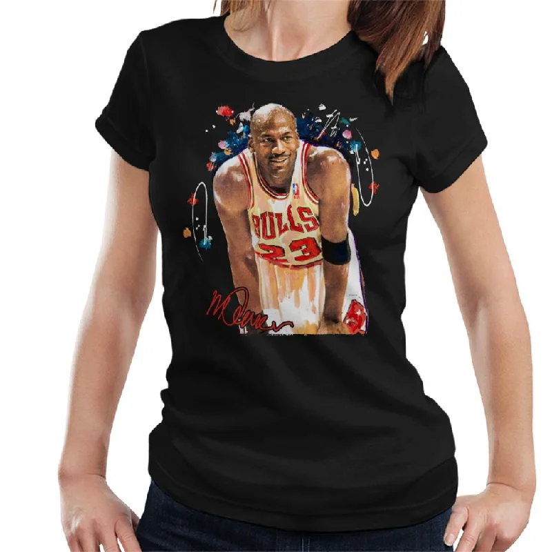 Sidney Maurer Original Portrait Of Michael Jordan Chicago Bulls Arm Band Women's T-Shirt Mesh Fabric Canvas Fabric Denim Fabric Sidney Maurer Original Portrait Of Michael Jordan Chicago Bulls Arm Band Women's T-Shirt Mesh Fabric Canvas Fabric Denim Fabric