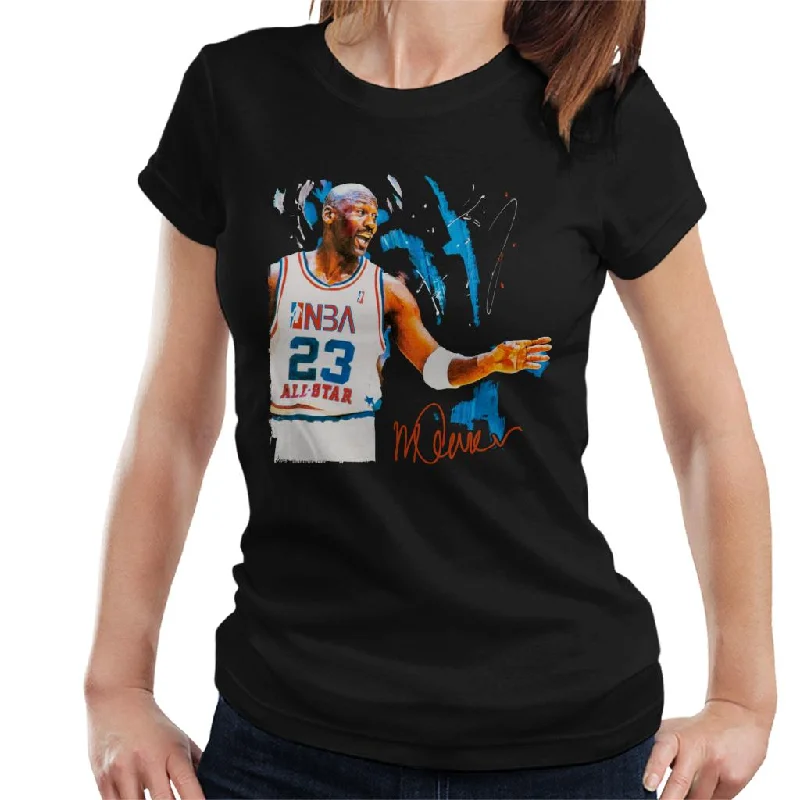 Sidney Maurer Original Portrait Of NBA All Star Michael Jordan Women's T-Shirt Elegant Classic Vintage Sidney Maurer Original Portrait Of NBA All Star Michael Jordan Women's T-Shirt Elegant Classic Vintage