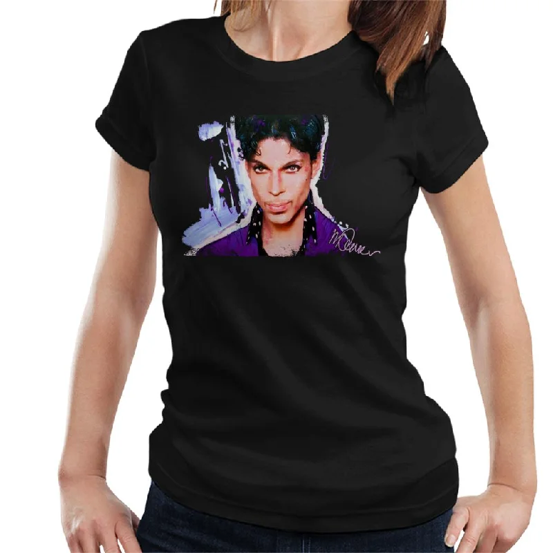 Sidney Maurer Original Portrait Of Prince Polka Dot Women's T-Shirt Asymmetrical Pockets Print