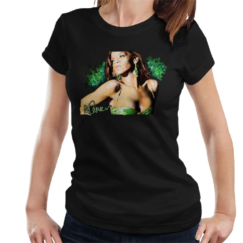 Sidney Maurer Original Portrait Of Rihanna Earrings Women's T-Shirt Anti-Pilling Machine Wash Handmade Sidney Maurer Original Portrait Of Rihanna Earrings Women's T-Shirt Anti-Pilling Machine Wash Handmade