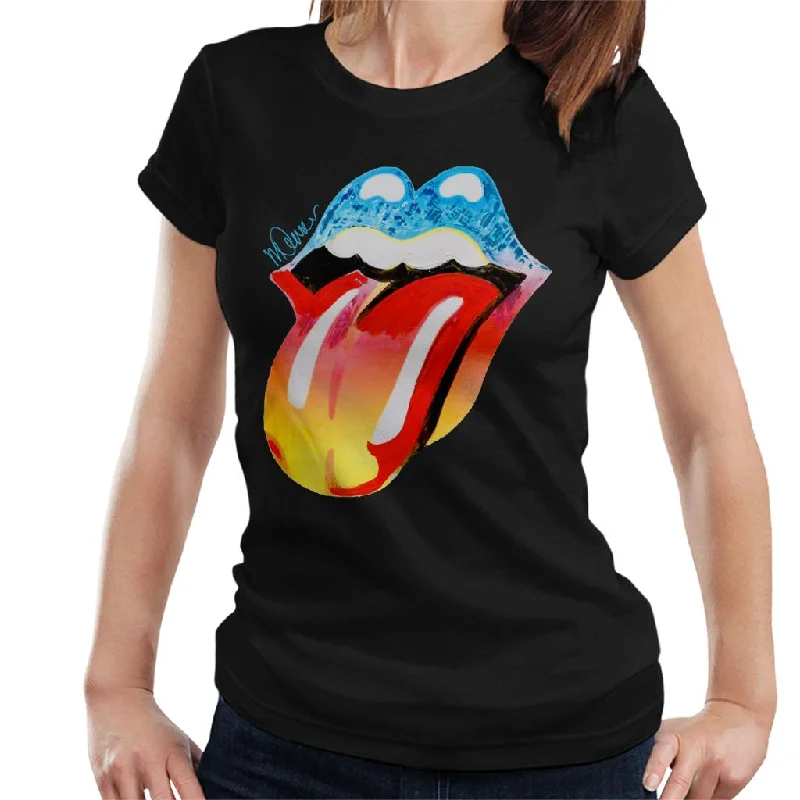 Sidney Maurer Original Portrait Of Rolling Stones Forty Licks Art Women's T-Shirt Cotton Fabric Linen Fabric Terry Fabric Sidney Maurer Original Portrait Of Rolling Stones Forty Licks Art Women's T-Shirt Cotton Fabric Linen Fabric Terry Fabric