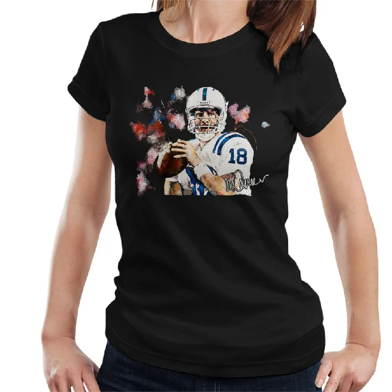 Sidney Maurer Original Portrait Of Star Quarterback Peyton Manning Women's T-Shirt Lace Blend Ribbed Blend Corduroy Blend Sidney Maurer Original Portrait Of Star Quarterback Peyton Manning Women's T-Shirt Lace Blend Ribbed Blend Corduroy Blend
