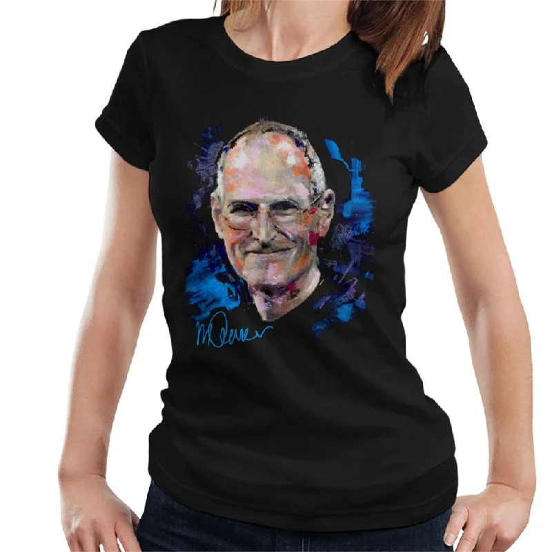 Sidney Maurer Original Portrait Of Steve Jobs Women's T-Shirt Polka Dot Checkered Tartan Sidney Maurer Original Portrait Of Steve Jobs Women's T-Shirt Polka Dot Checkered Tartan