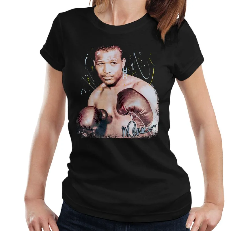 Sidney Maurer Original Portrait Of Sugar Ray Leonard Women's T-Shirt Oversized T-Shirt Spandex breathable Sidney Maurer Original Portrait Of Sugar Ray Leonard Women's T-Shirt Oversized T-Shirt Spandex breathable