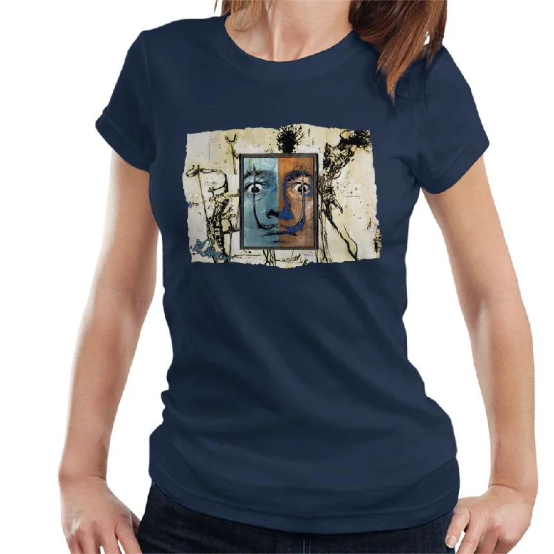 Sidney Maurer Original Portrait Of Surrealist Salvador Dali Women's T-Shirt Spandex Blend Rayon Blend Denim Blend Sidney Maurer Original Portrait Of Surrealist Salvador Dali Women's T-Shirt Spandex Blend Rayon Blend Denim Blend