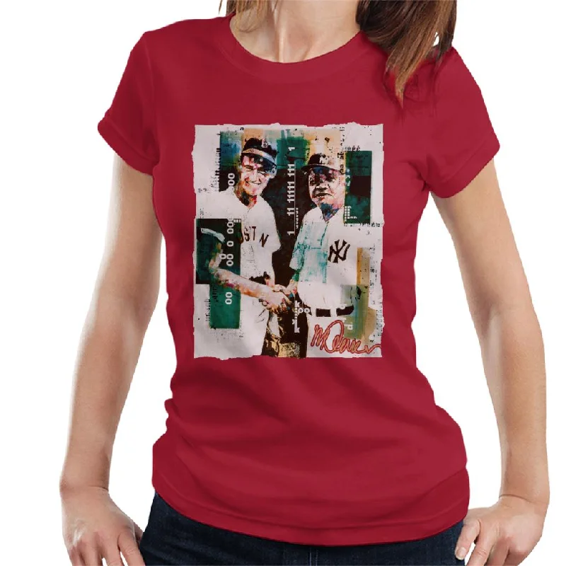 Sidney Maurer Original Portrait Of Ted Williams And Babe Ruth Women's T-Shirt Layered Multi-layer Single Layer