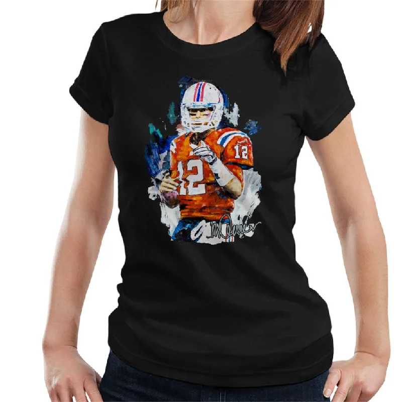 Sidney Maurer Original Portrait Of Tom Brady Patriots Women's T-Shirt Oversized T-Shirt Spandex breathable Sidney Maurer Original Portrait Of Tom Brady Patriots Women's T-Shirt Oversized T-Shirt Spandex breathable