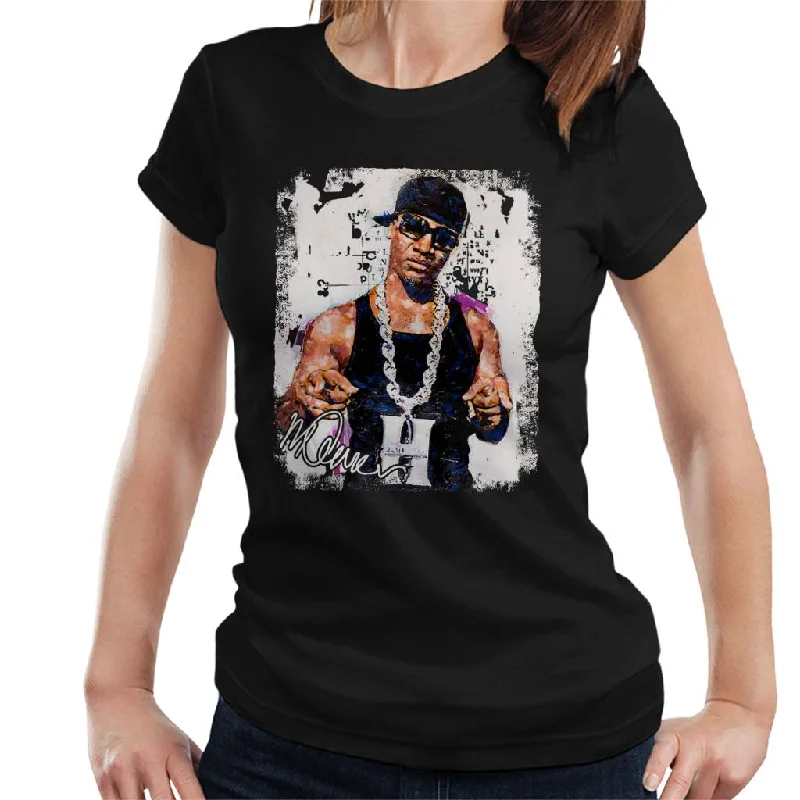 Sidney Maurer Original Portrait Of Young Jeezy Hustle Chain Women's T-Shirt Welt Pockets Slit Pockets Sidney Maurer Original Portrait Of Young Jeezy Hustle Chain Women's T-Shirt Welt Pockets Slit Pockets