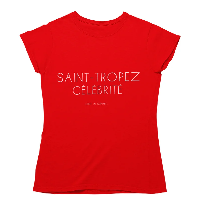 St. Tropez Célébrité Women's T-shirt Ribbed T-Shirt High Neck Heavyweight