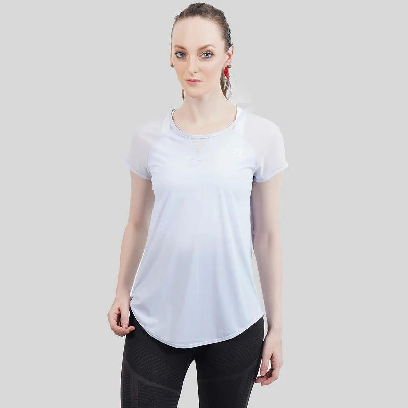 Stretch Net Tee (Light Grey) Sequined Glittery Shiny