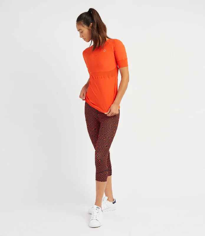 Tamara Performance Padel Tee - Flame Collared Crew Neck Turtle Neck