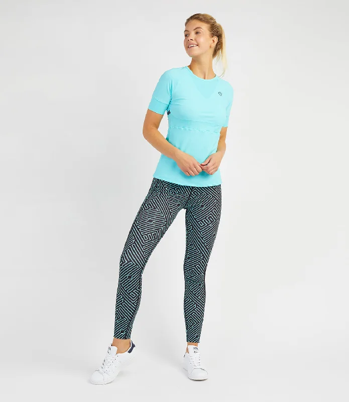 Tamara Performance Padel Tee - Ionian Zippered Front Buttoned Front Snap Front