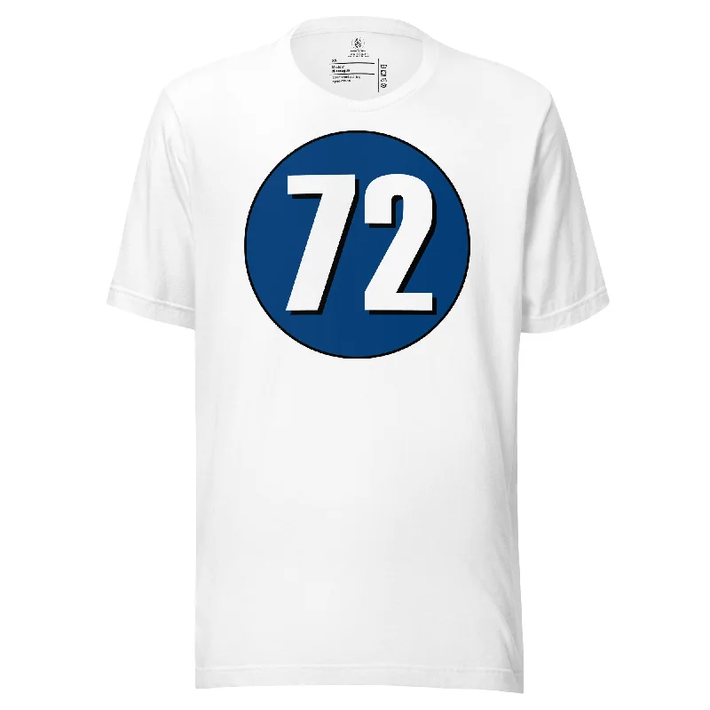 Unisex t-shirt: White on Navy Blue 72