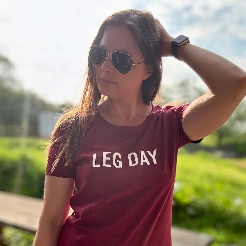 Women's Leg Day T-Shirt Embroidered Appliqued Beaded