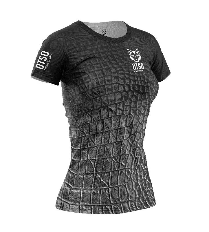Women's T-Shirt Black Snake Houndstooth Herringbone Solid