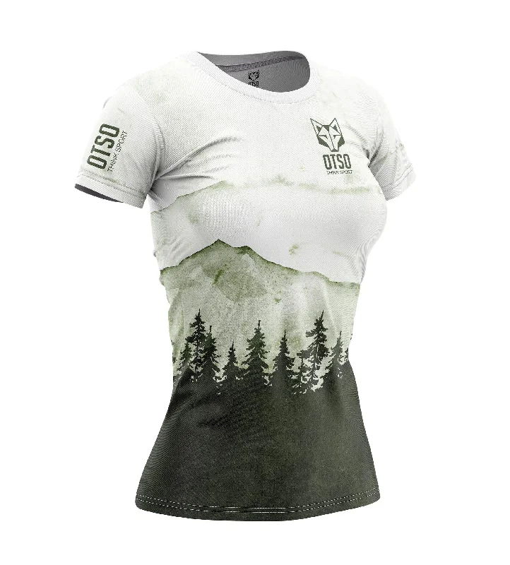 NEW Women's T-Shirt Green Forest Solid Color Striped Floral