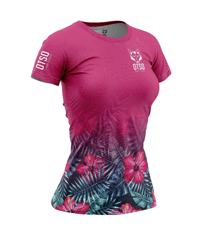Women's T-Shirt Short Sleeve Tropical Notch Collar Peter Pan Collar Cowl Neck