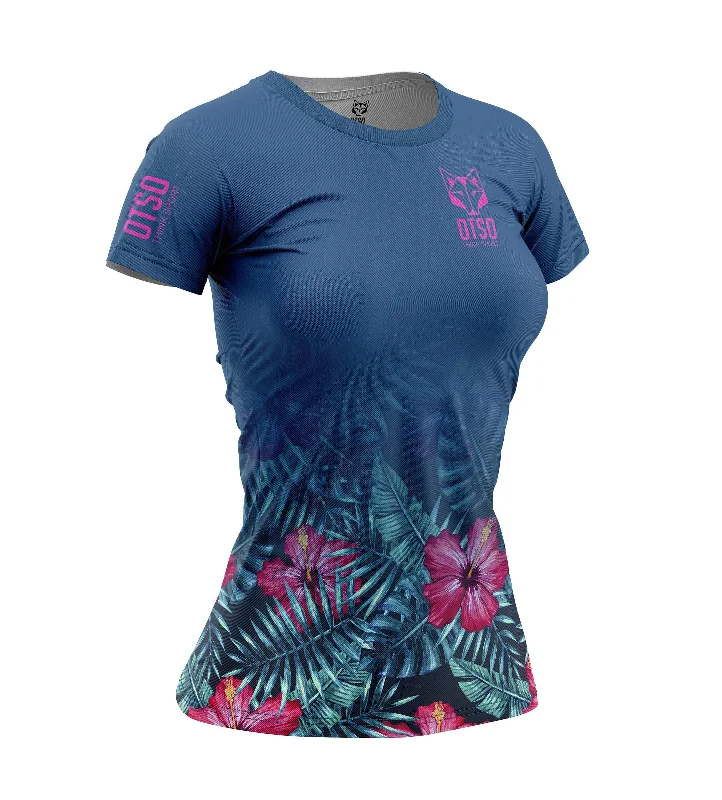 Women's T-Shirt Tropical Dark Boxy Fit Fitted Loose