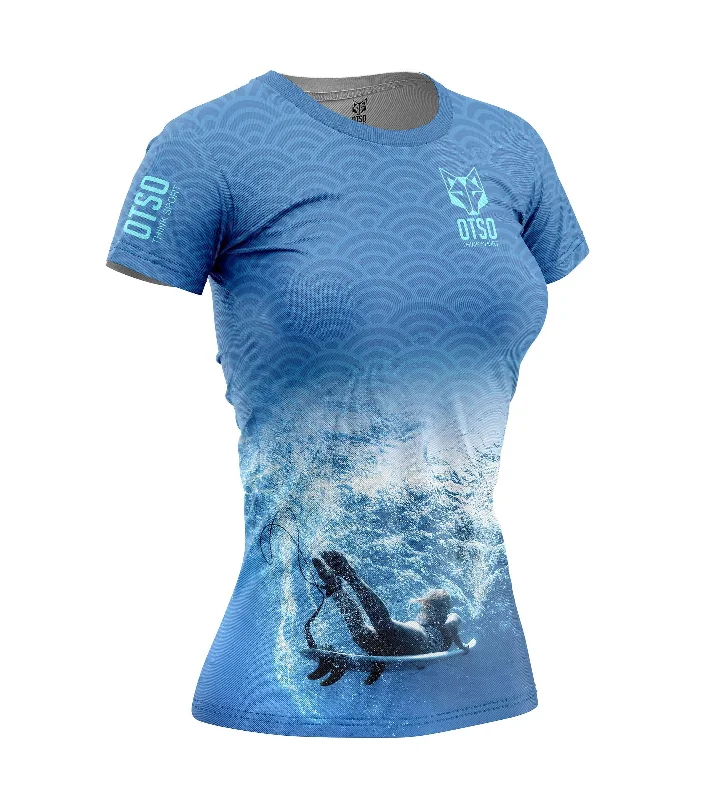 Women's T-Shirt Short Sleeve Surf Chenille Blend Fleece Blend Nylon Blend