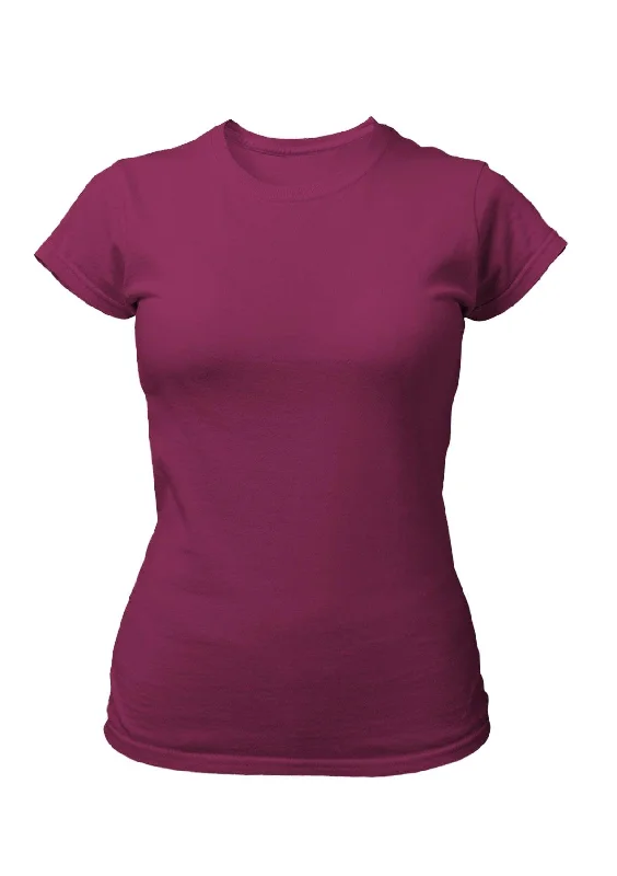 Perfect TShirt Co Women's Short Sleeve Crew Neck Berry Red Slim Fit T-Shirt Notch Collar Peter Pan Collar Cowl Neck Perfect TShirt Co Women's Short Sleeve Crew Neck Berry Red Slim Fit T-Shirt Notch Collar Peter Pan Collar Cowl Neck