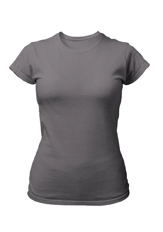 Women's Storm Gray Slim-Fit T-Shirt - Understated Elegance Hooded Caped Shawl Collar Women's Storm Gray Slim-Fit T-Shirt - Understated Elegance Hooded Caped Shawl Collar