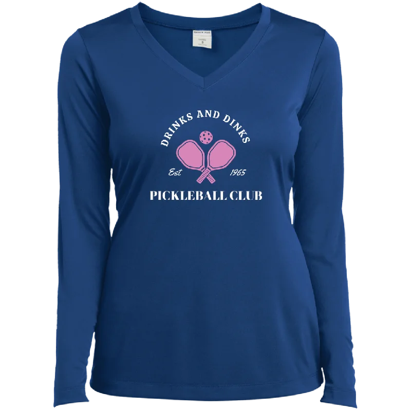 Women's Pickleball Longsleeve T-Shirt (Performance) - Drinks And Dinks Club