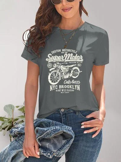 Motorcycle Graphic T-Shirt in 4 Colors