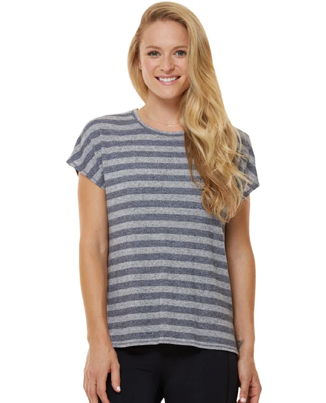 Shape Heather Grey Stripe Boxy Tee