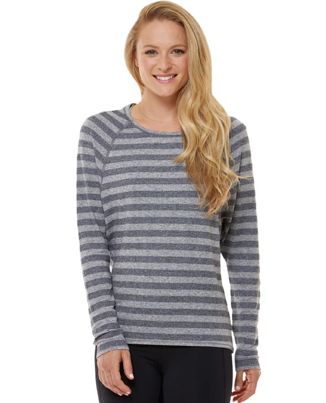 Shape Heather Grey Stripe Long Sleeve Tee