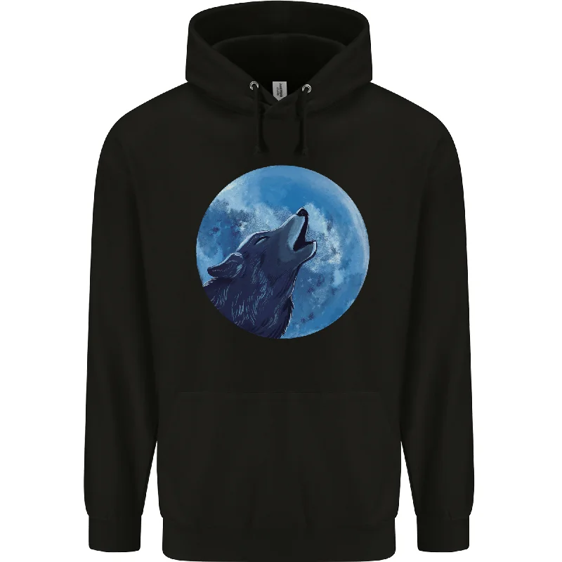 A Howling Wolf Full Moon Werewolves Mens 80% Cotton Hoodie Hoodie with Hem Elastic Stretchable Comfortable A Howling Wolf Full Moon Werewolves Mens 80% Cotton Hoodie Hoodie with Hem Elastic Stretchable Comfortable