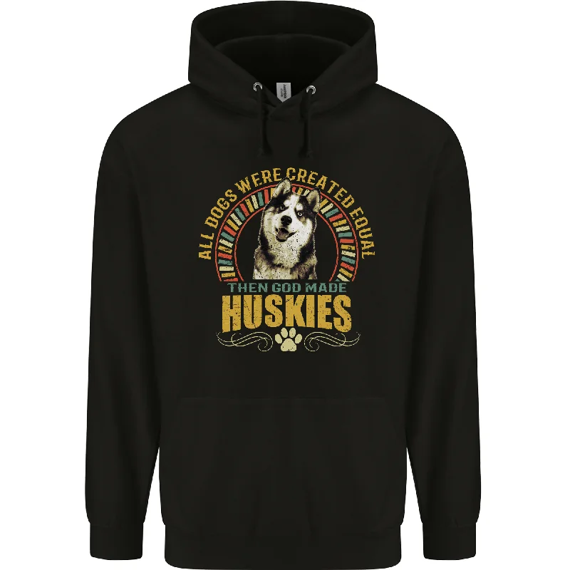A Huskies Dog Mens 80% Cotton Hoodie Hoodie with Pastel Soft Subtle