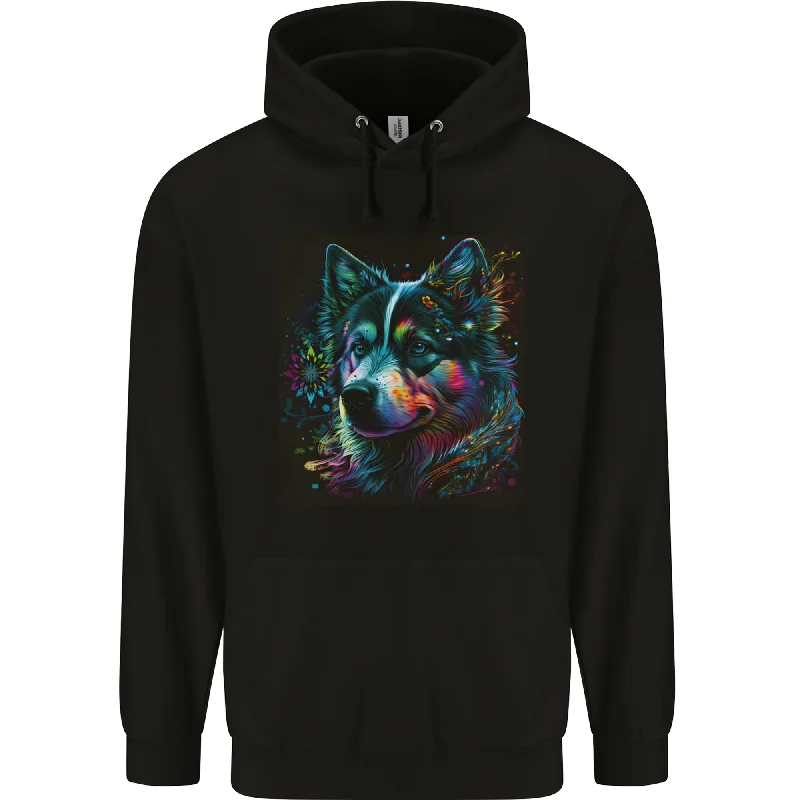 A Husky Dog Mens 80% Cotton Hoodie Hoodie with Contrast Stitching Detailed Premium