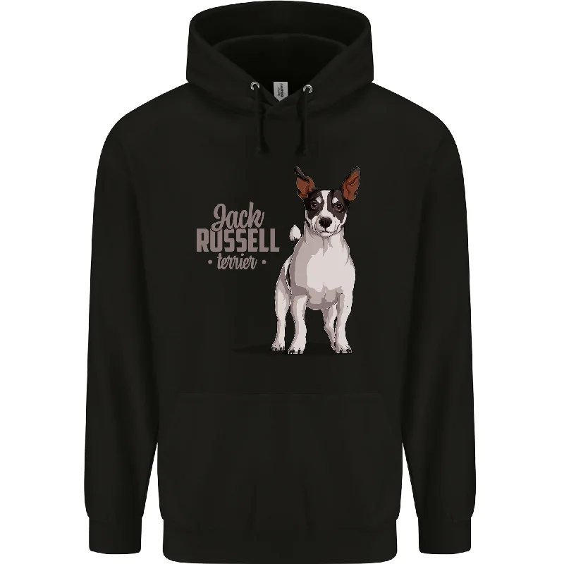 A Jack Russell Dog Illustration Mens 80% Cotton Hoodie Hoodie with Mock Neck Collared Structured A Jack Russell Dog Illustration Mens 80% Cotton Hoodie Hoodie with Mock Neck Collared Structured