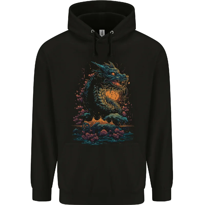 A Japanese Fantasy Water Dragon Mens 80% Cotton Hoodie Hoodie Dress Longline Feminine A Japanese Fantasy Water Dragon Mens 80% Cotton Hoodie Hoodie Dress Longline Feminine