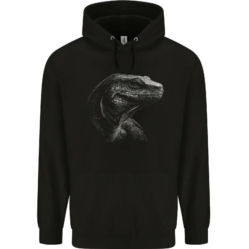 A Komodo Dragon Mens 80% Cotton Hoodie Hoodie with Front Slit Layering Stylish
