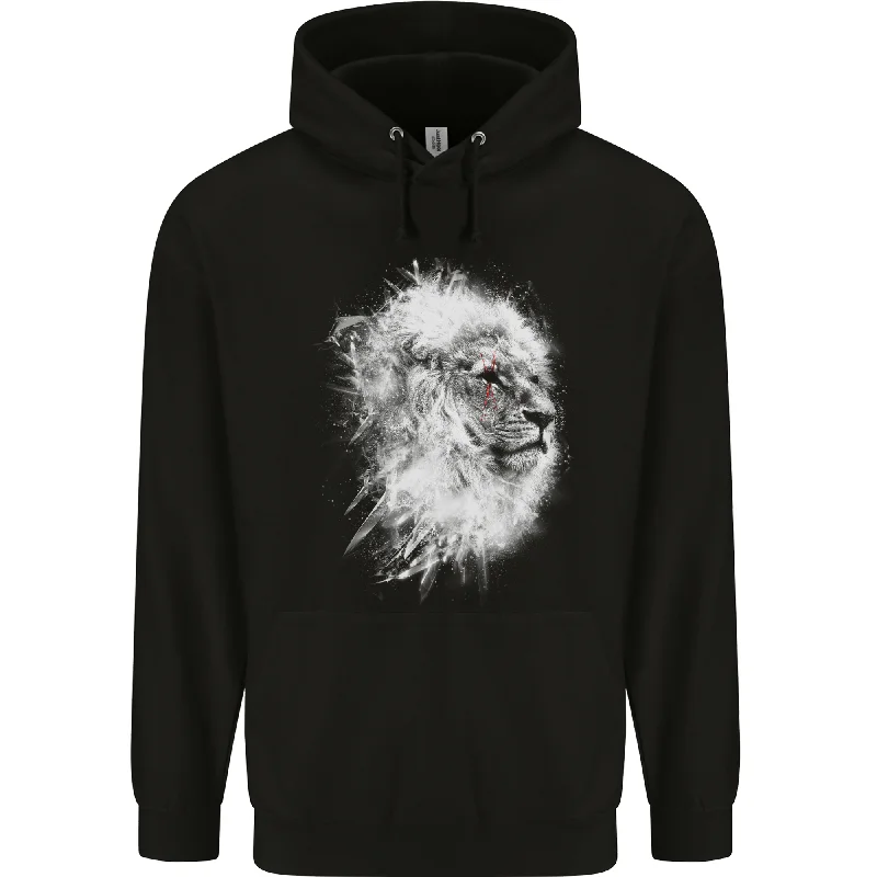 A Lion Mens 80% Cotton Hoodie Hoodie with Lining Warm Insulated