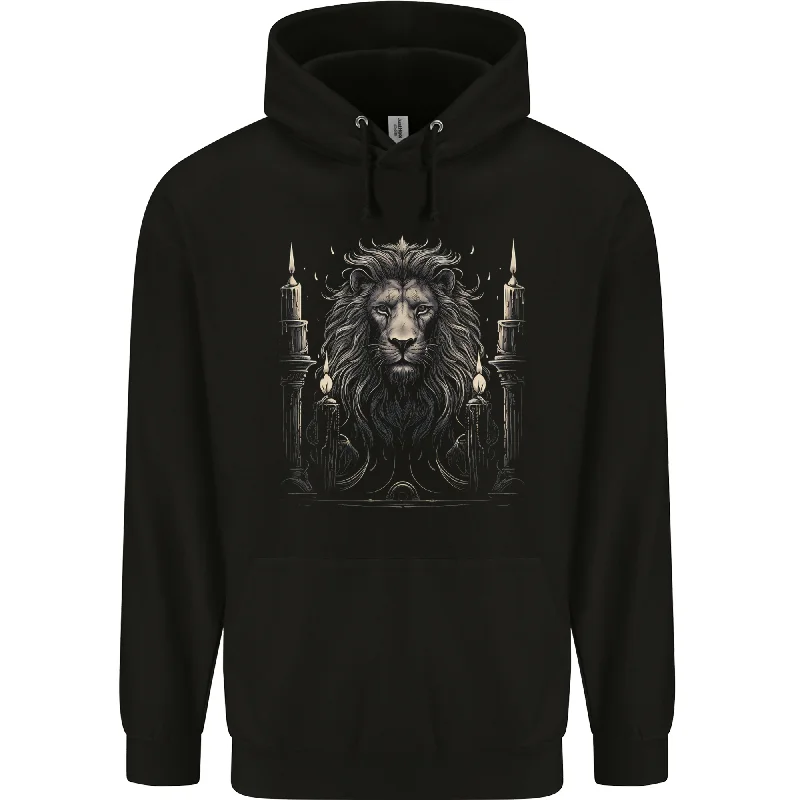 A Lion With Candles Mens 80% Cotton Hoodie Hoodie with Color Block Contrast Stylish