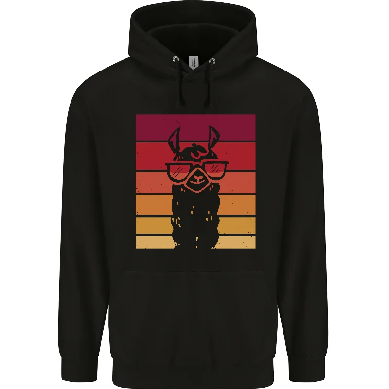 A Llama Wearing Shades Mens 80% Cotton Hoodie Hoodie Sweatshirt Pullover